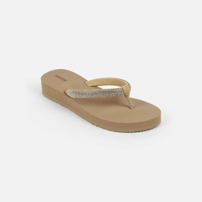 Mochi Women Beige Casual Slippers (SKU: 32-1487-20-37)