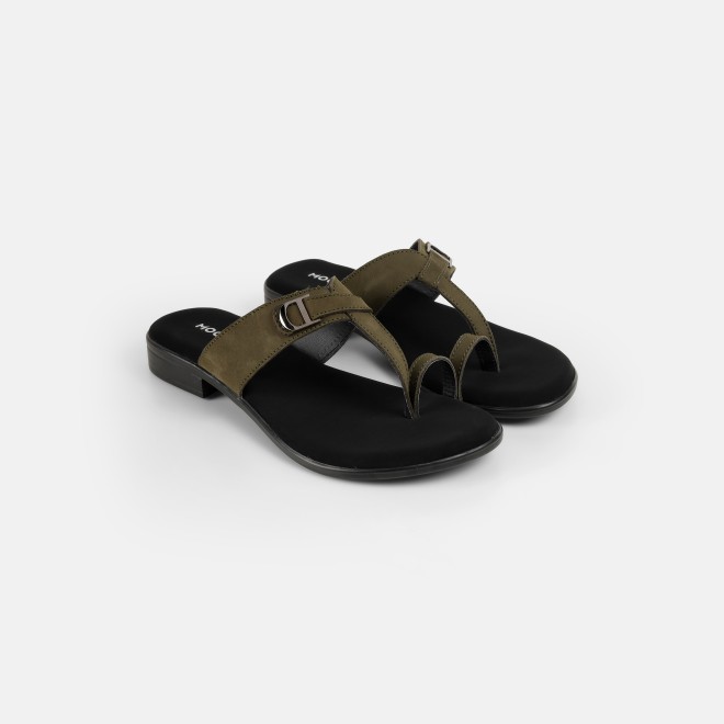 Mochi Women Olive Casual Slippers (SKU: 32-1503-49-36)