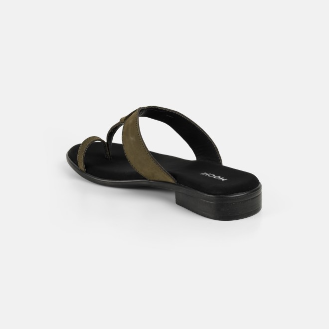 Mochi Women Olive Casual Slippers (SKU: 32-1503-49-36)