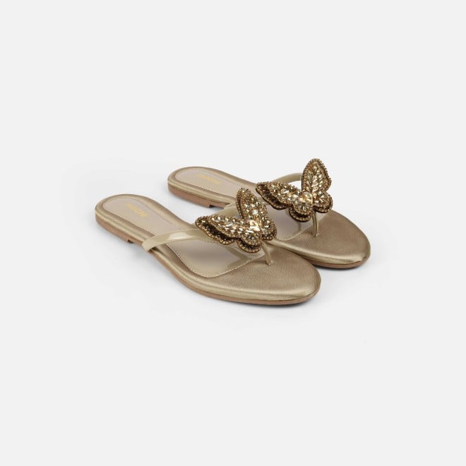 Mochi Women Antic-gold Casual Slippers (SKU: 32-1506-28-36)