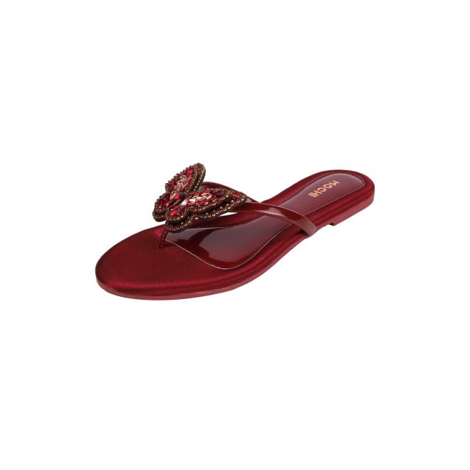 Mochi Women Maroon Casual Slippers (SKU: 32-1506-44-38)