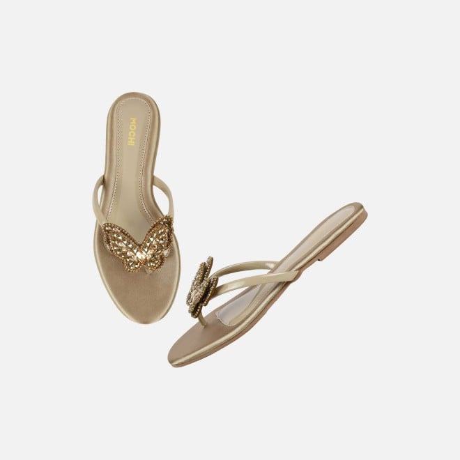 Mochi Women Antic-gold Casual Slippers (SKU: 32-1506-28-36)
