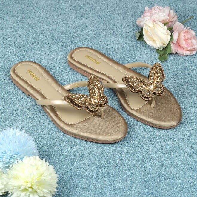 Mochi Women Antic-gold Casual Slippers (SKU: 32-1506L-28-42)