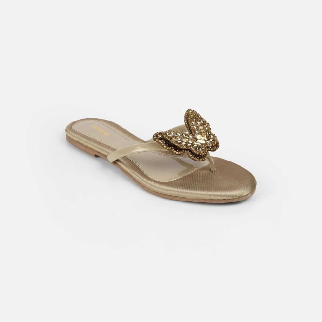 Mochi Women Antic-gold Casual Slippers