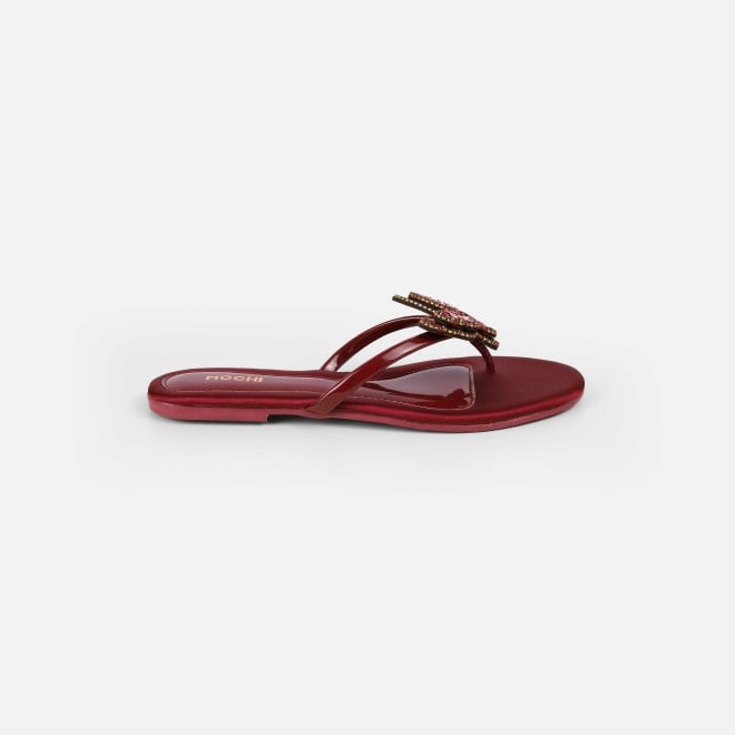 Mochi Women Maroon Casual Slippers (SKU: 32-1506L-44-42)