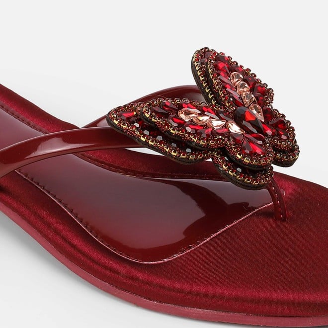 Mochi Women Maroon Casual Slippers (SKU: 32-1506L-44-42)