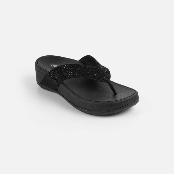 Mochi Women Black Casual Slippers (SKU: 32-1507-11-36)