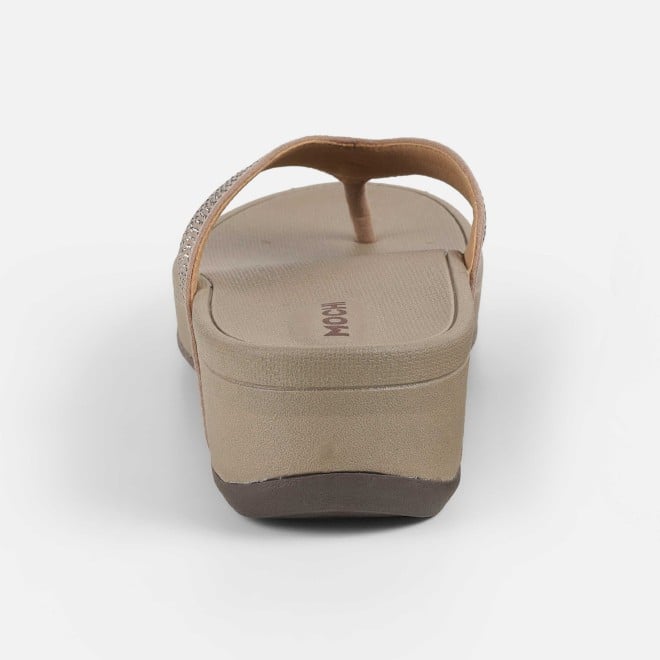 Mochi Women Beige Casual Slippers (SKU: 32-1507-20-36)