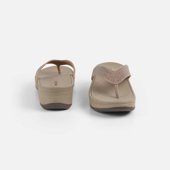 Mochi Women Beige Casual Slippers (SKU: 32-1507-20-36)