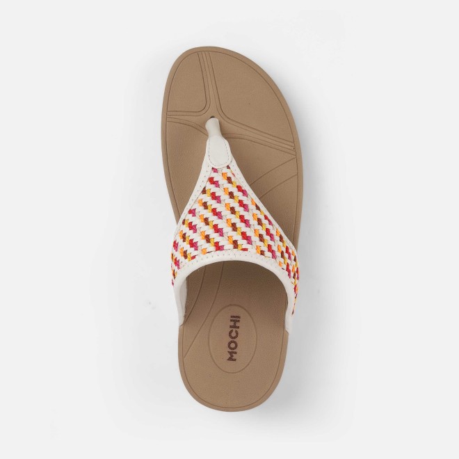 Mochi Women White-multi Casual Slippers (SKU: 32-1510-76-36)