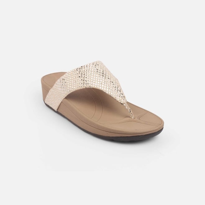 Mochi Women Beige Casual Slippers