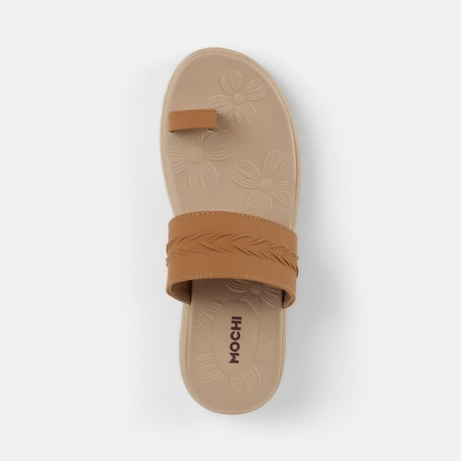Mochi Women Tan Casual Slip Ons (SKU: 32-1529-23-36)