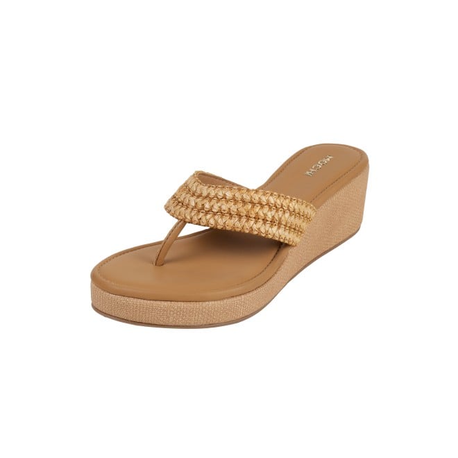 Mochi Women Beige-red Casual Slip Ons (SKU: 32-1562-89-36)