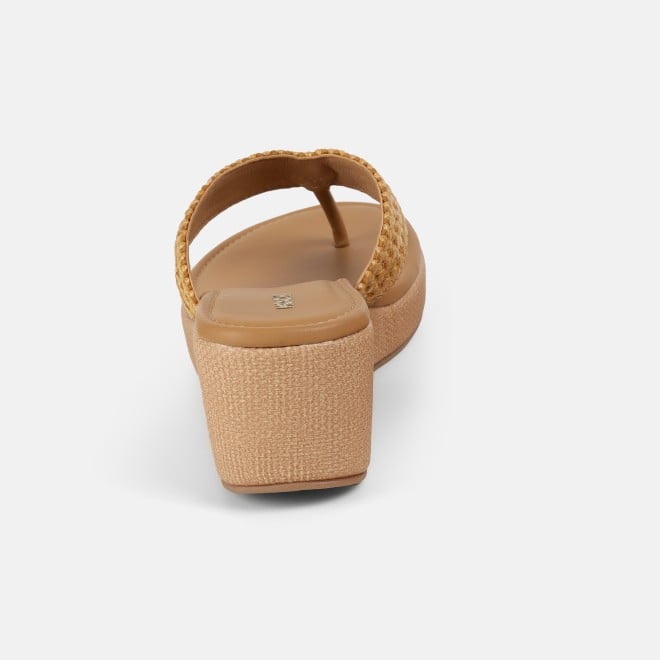 Mochi Women Beige-red Casual Slip Ons (SKU: 32-1562-89-36)