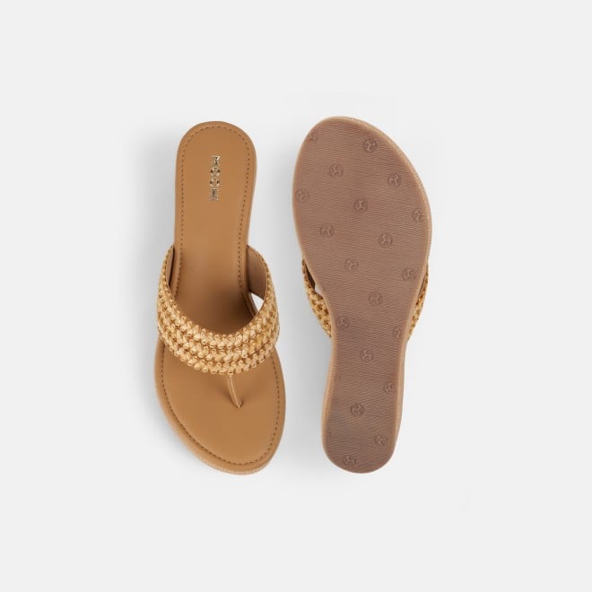 Mochi Women Beige-red Casual Slip Ons (SKU: 32-1562-89-36)