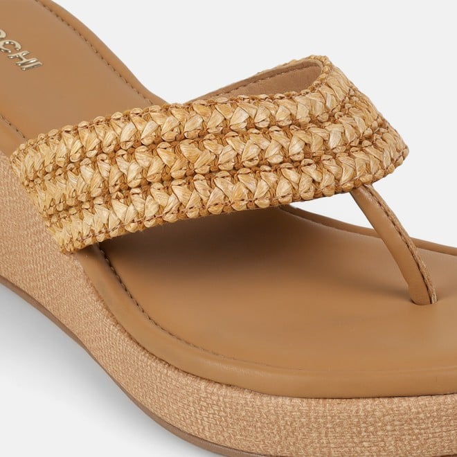 Mochi Women Beige-red Casual Slip Ons (SKU: 32-1562-89-36)