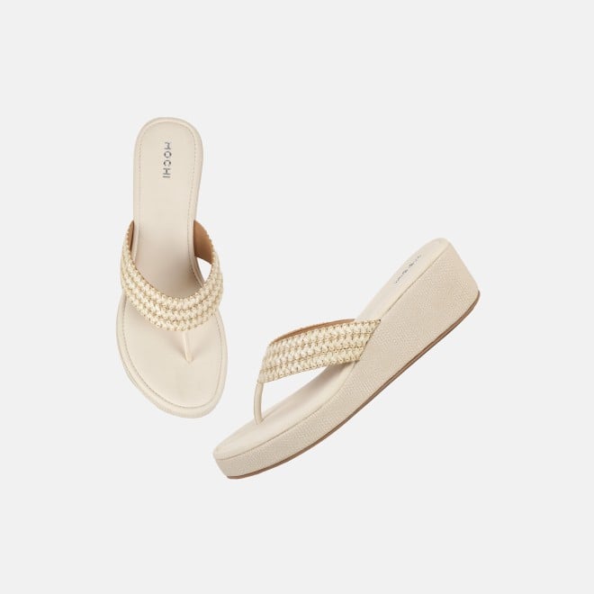 Mochi Women Off-white Casual Slip Ons (SKU: 32-1562-66-36)