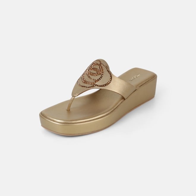 Mochi Women Antic-gold Casual Slip Ons (SKU: 32-1582-28-36)