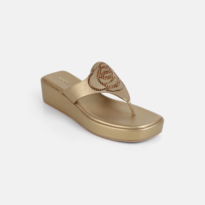 Mochi Women Antic-gold Casual Slip Ons (SKU: 32-1582-28-36)