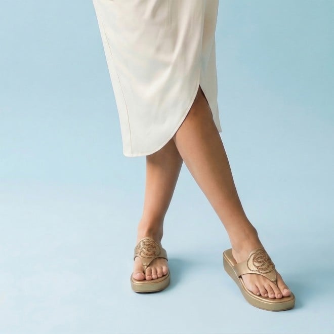 Mochi Women Antic-gold Casual Slip Ons (SKU: 32-1582-28-36)