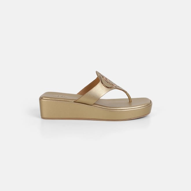 Mochi Women Antic-gold Casual Slip Ons (SKU: 32-1582-28-36)