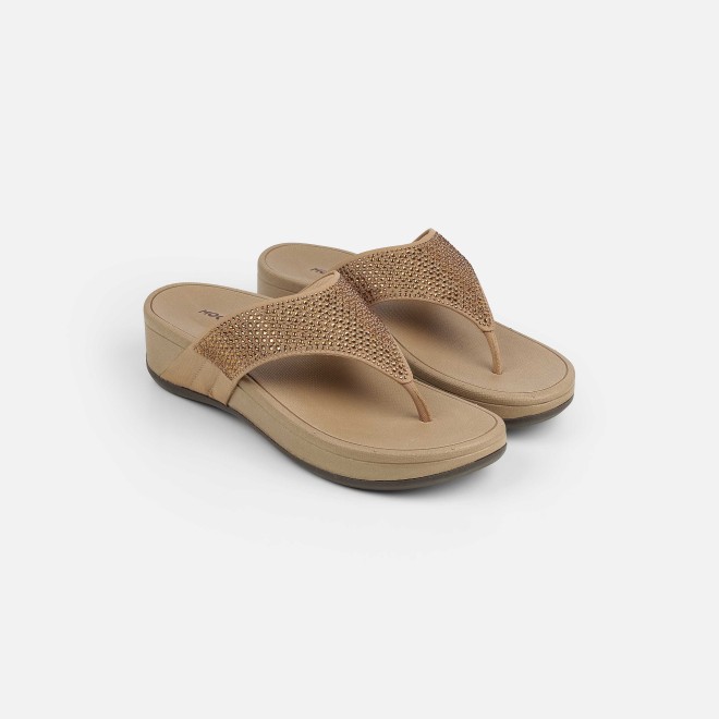 Mochi Women Antic-gold Casual Slippers (SKU: 32-1583-28-36)