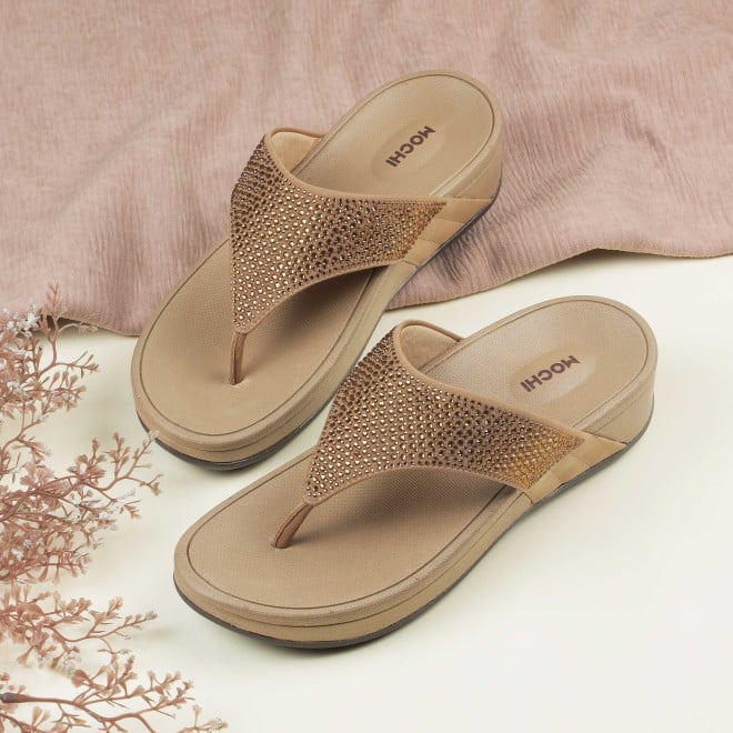 Mochi Women Antic-gold Casual Slippers (SKU: 32-1583-28-36)