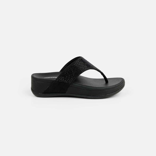 Mochi Women Black Casual Slippers (SKU: 32-1583-11-36)