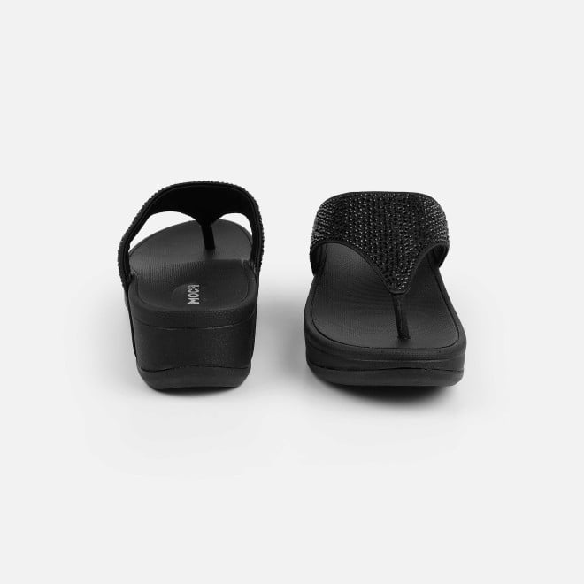 Mochi Women Black Casual Slippers (SKU: 32-1583-11-36)