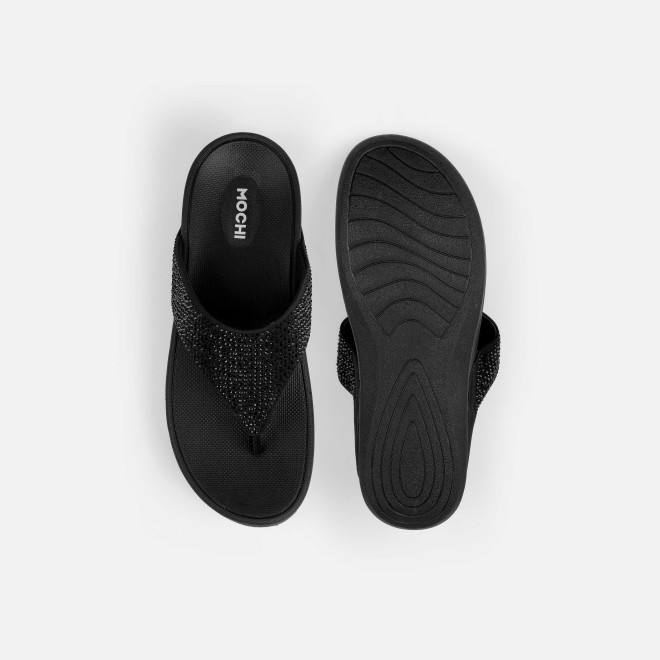 Mochi Women Black Casual Slippers (SKU: 32-1583-11-36)