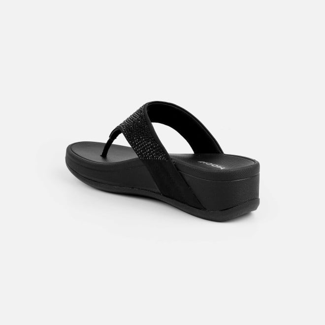 Mochi Women Black Casual Slippers (SKU: 32-1583-11-36)