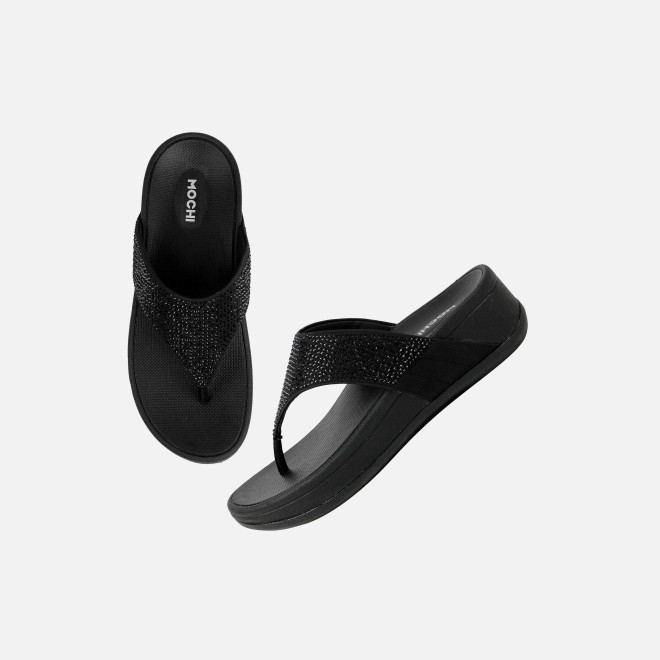 Mochi Women Black Casual Slippers (SKU: 32-1583-11-36)