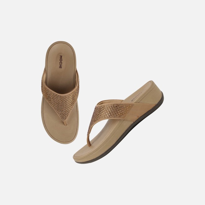 Mochi Women Antic-gold Casual Slippers (SKU: 32-1583-28-36)