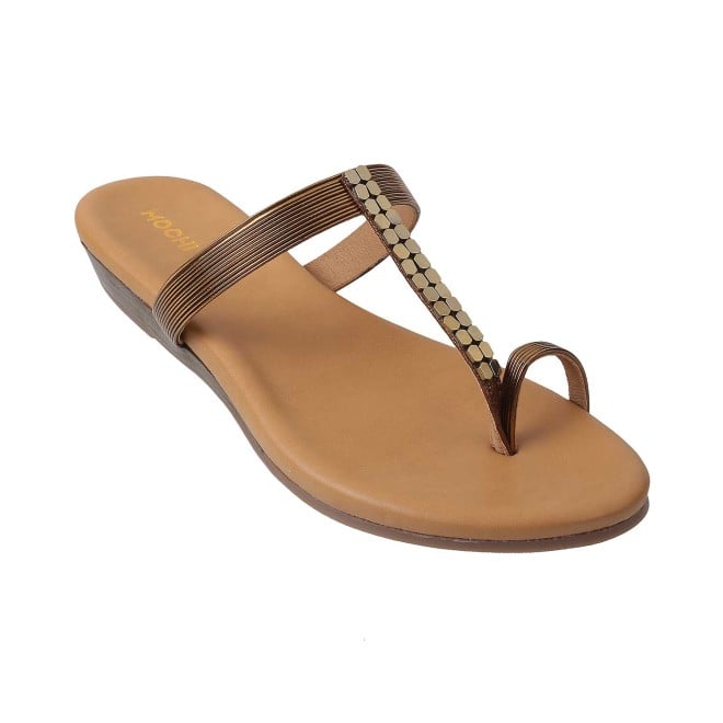Mochi Women Antic-gold Casual Slippers