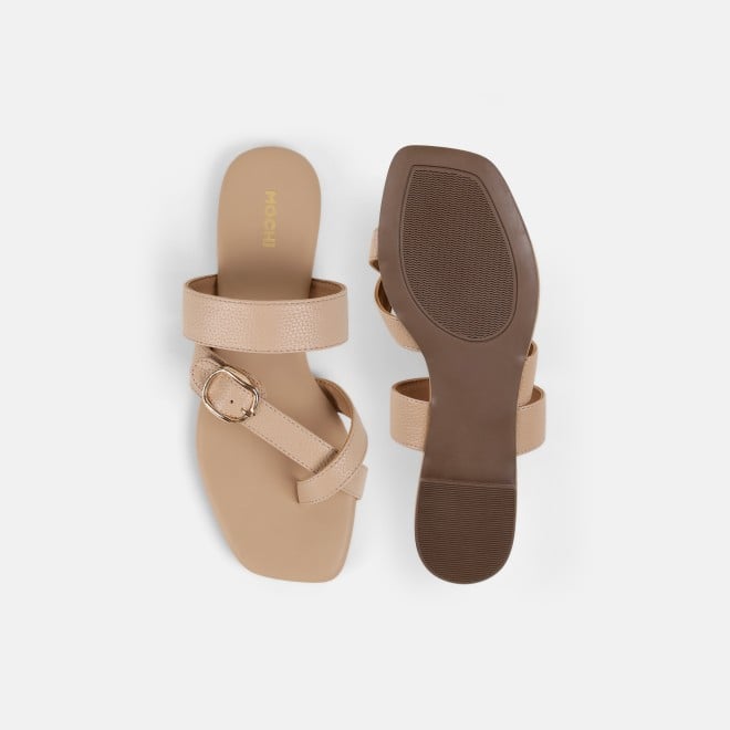 Mochi Women Beige Casual Slip Ons (SKU: 32-1658-20-36)