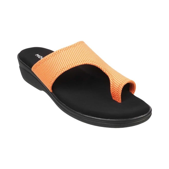 Mochi Women Orange Casual Slippers