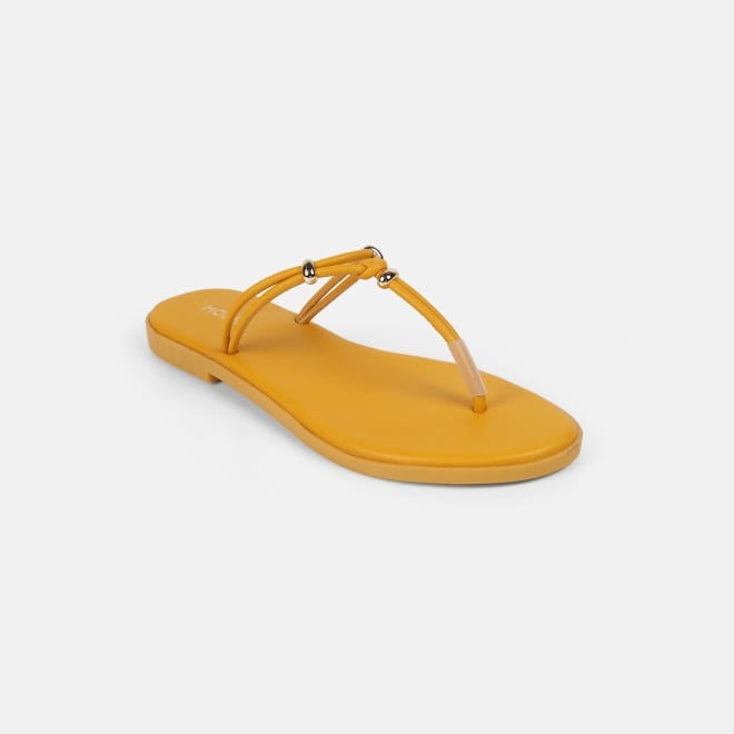 Mochi Women Yellow Casual Slippers (SKU: 32-1676-33-36)