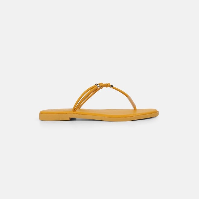 Mochi Women Yellow Casual Slippers (SKU: 32-1676-33-36)
