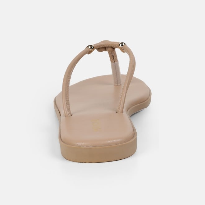 Mochi Women Beige Casual Slippers (SKU: 32-1676-20-36)