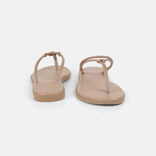 Mochi Women Beige Casual Slippers (SKU: 32-1676-20-36)