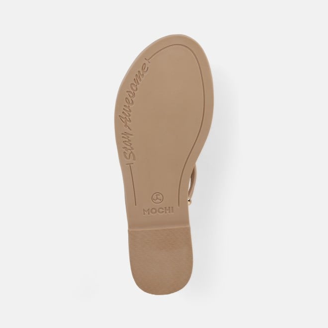 Mochi Women Beige Casual Slippers (SKU: 32-1676-20-36)