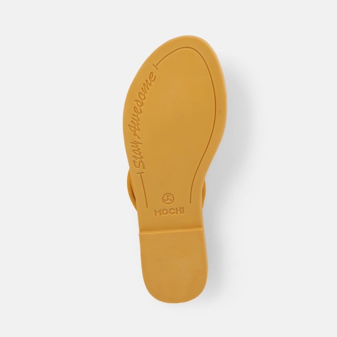 Mochi Women Yellow Casual Slippers (SKU: 32-1676-33-36)