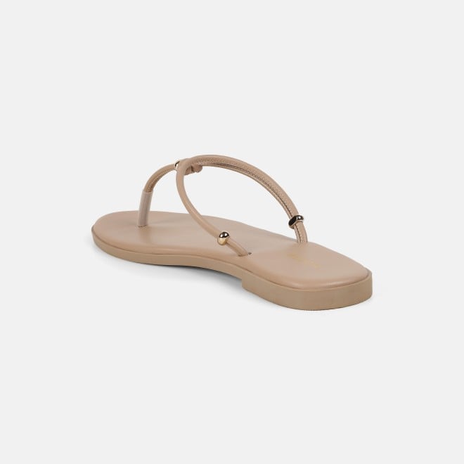 Mochi Women Beige Casual Slippers (SKU: 32-1676-20-36)