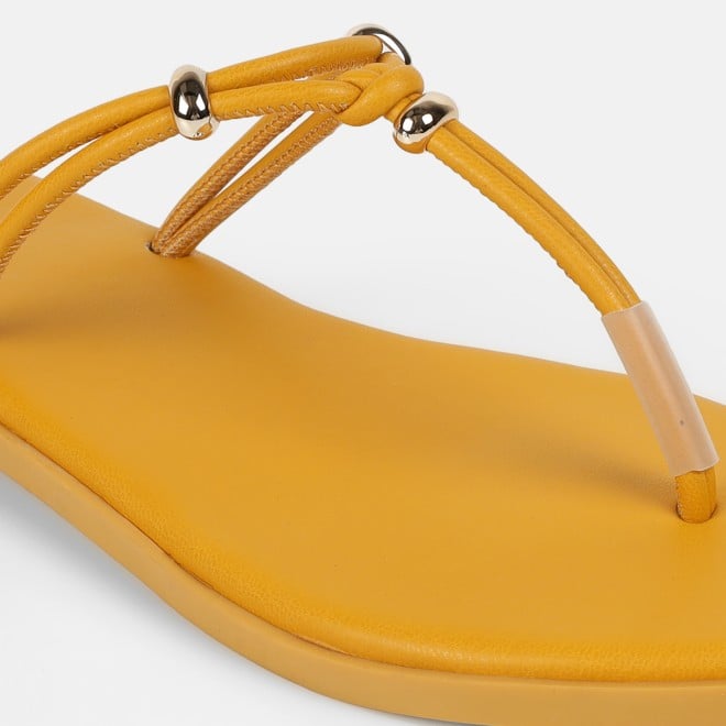 Mochi Women Yellow Casual Slippers (SKU: 32-1676-33-36)