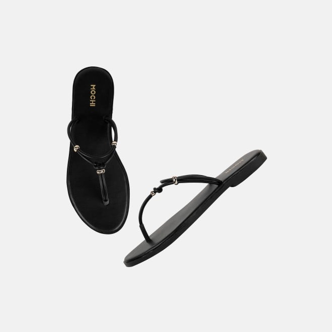 Mochi Women Black Casual Slippers (SKU: 32-1676-11-36)