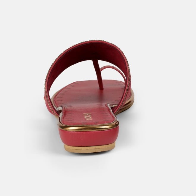 Mochi Women Maroon Ethnic Slip Ons (SKU: 32-1677-44-36)