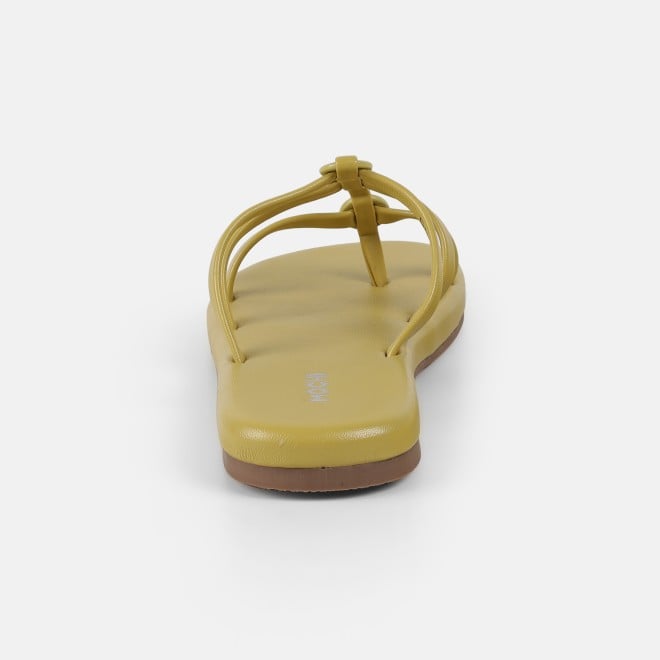 Mochi Women Yellow Casual Slip Ons (SKU: 32-1680-33-36)