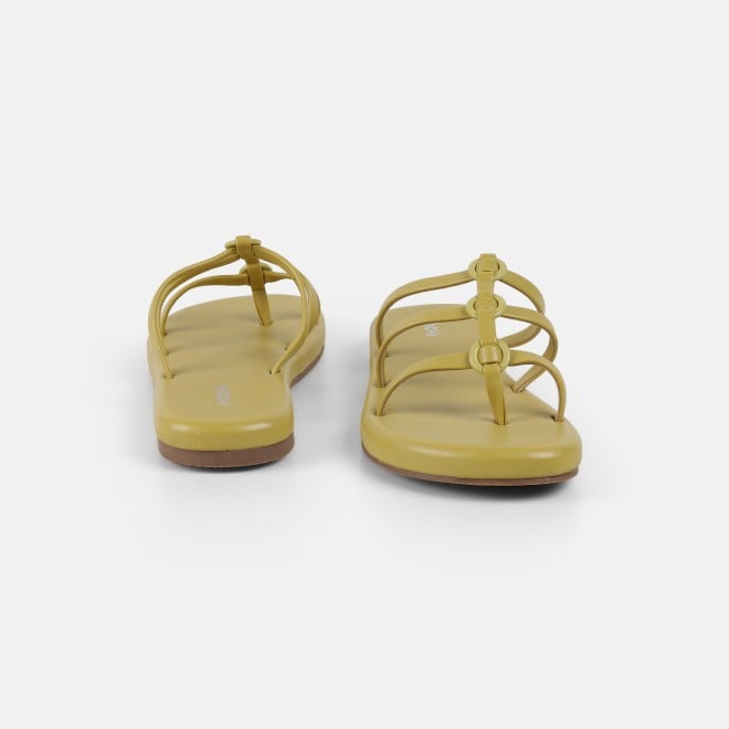 Mochi Women Yellow Casual Slip Ons (SKU: 32-1680-33-36)