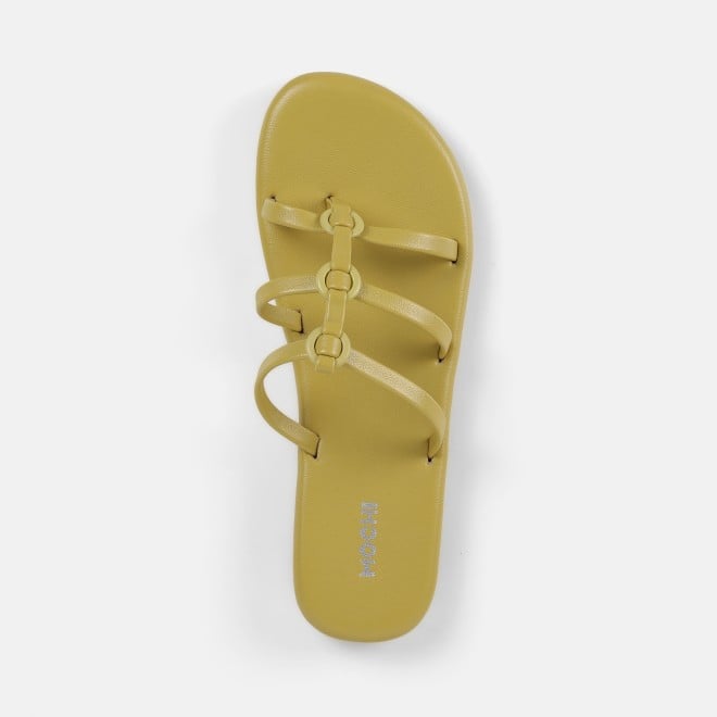 Mochi Women Yellow Casual Slip Ons (SKU: 32-1680-33-36)