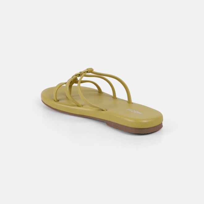 Mochi Women Yellow Casual Slip Ons (SKU: 32-1680-33-36)